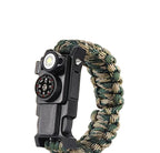 Paracord Survival Bracelet 13-in-1 Outdoor Multi Tool with LED Light Compass and Fire Starter
