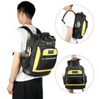Heavy Duty Tool Backpack Waterproof Oxford Cloth Tool Organizer with Multiple Pockets and Rubber Base