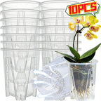 Transparent Orchid Flower Pot with Drainage Holes Breathable Root Control Planter for Indoor Plants Garden Decor