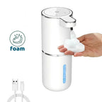 Rechargeable Automatic Foam Soap Dispenser 400ml with Sensor Operation and USB Type-C Charging