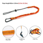 Tool Lanyard Set 3 Pack Adjustable Elastic Safety Strap with Carabiner 80cm-110cm 6.8kg Load Capacity