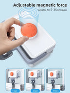 Double-Sided Magnetic Glass Cleaner with Adjustable 5-35mm Telescopic Rod