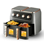 Dual Basket Air Fryer Oven 12L 2800W Digital Multi-Function Countertop Cooker Black