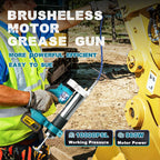 Cordless Brushless Electric Grease Gun 960W 69MPa High Pressure Lubrication Tool with Work Light