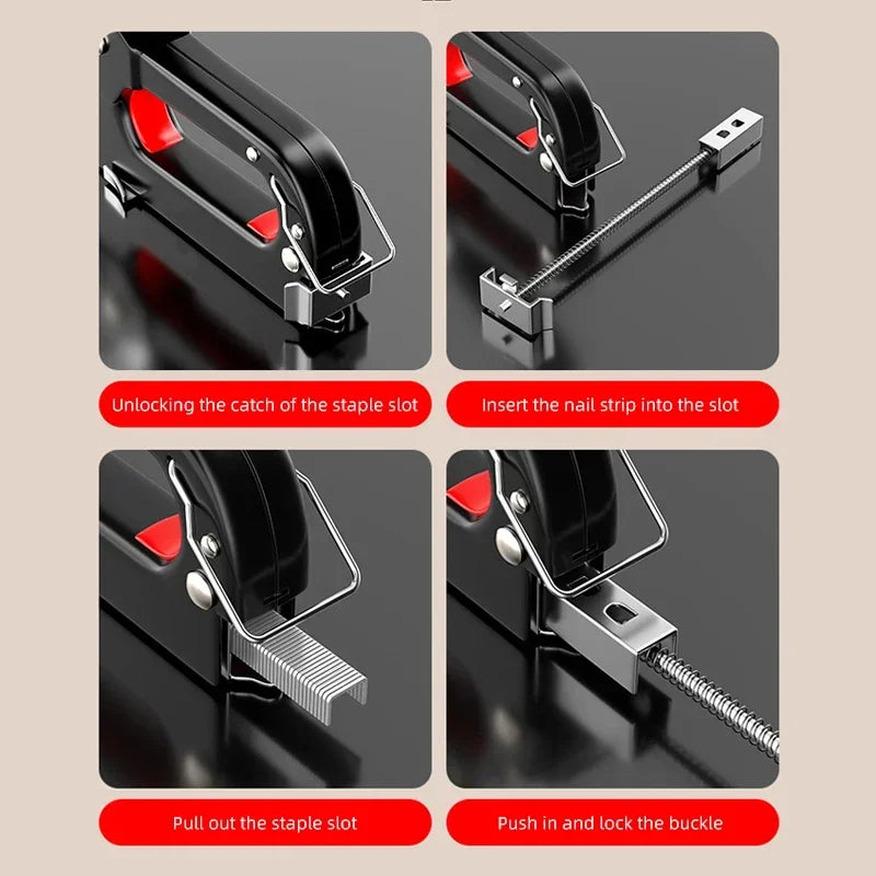 Manual Staple Gun for Woodworking and Upholstery Projects Compatible with U/T/N Staples