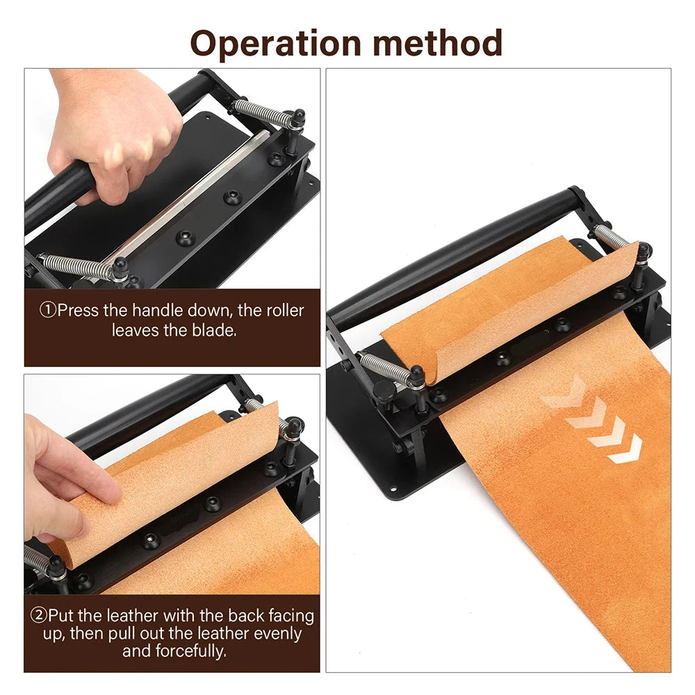 Manual Leather Skiving Machine Large Stainless Steel Belt Strap Splitter with 20 Blades