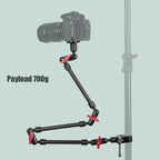 Adjustable Camera Magic Arm with Desk Clamp and Phone Holder 81cm Aluminum Mount for Cameras and Webcams