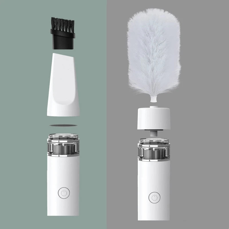 Cordless Electric Spin Feather Duster 3-in-1 Rotating Cleaning Brush with Extension Rod USB Rechargeable