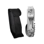 1 pc 6 in 1 Multifunctional Cutlery Set Outdoor Tableware Camping Portable Meal Knife Fork Spoon Bottle Outdoor Camping Cookware
