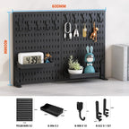 Desktop Pegboard Organizer Kit with 2 Display Panels, 10 Hooks and 2 Storage Trays for Home Office Storage