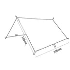 Portable 3x3m Waterproof Tarp Shelter with Carry Bag Outdoor Camping Sun Shade Canopy