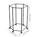Hexagon Clothes Rack with Wheels Freestanding Metal Garment Rack Rotating Coat and Hat Storage Stand
