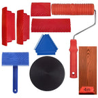 Reusable Wood Grain Paint Roller with Handle Decorative Texture Tool for DIY Home Projects