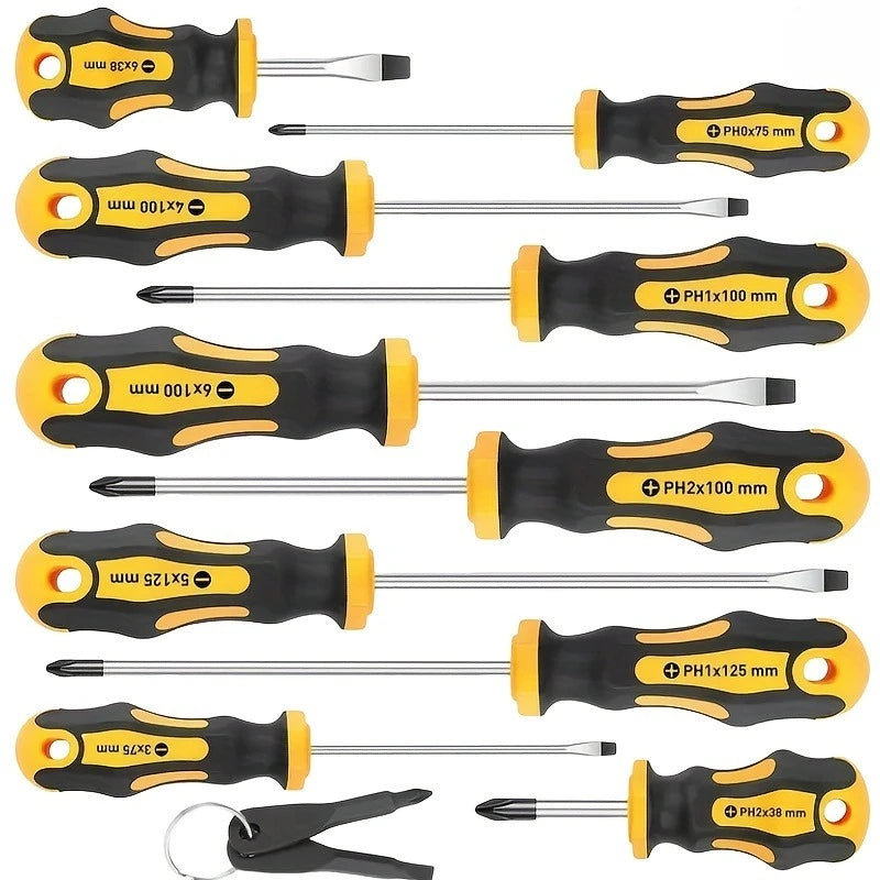 Heavy Duty Precision Screwdriver Set with Magnetic Bit Holder and Portable Carry Case