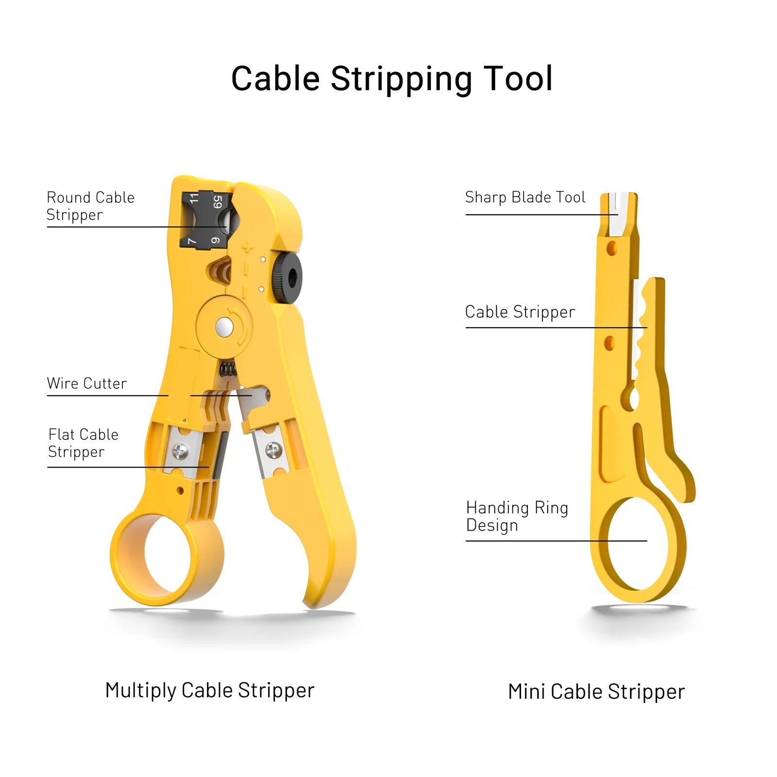 Heavy Duty RJ45 Ethernet Crimping Tool Kit with Cable Tester, Stripper and Carry Case