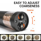 Rechargeable Electric Salt and Pepper Grinder with Adjustable Coarseness and Large Capacity