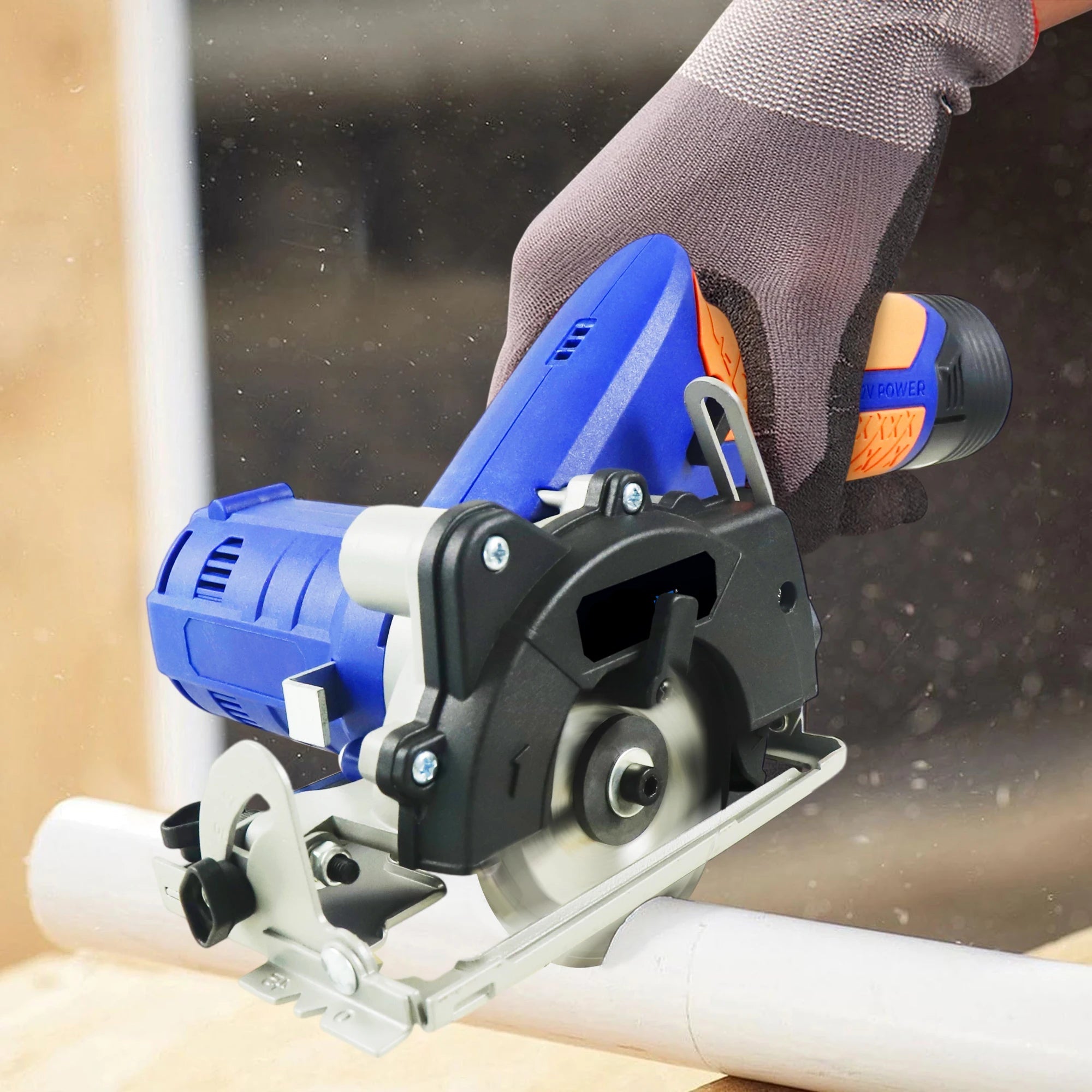 Mini 12V Cordless Circular Saw Rechargeable Woodworking Cutting Tool