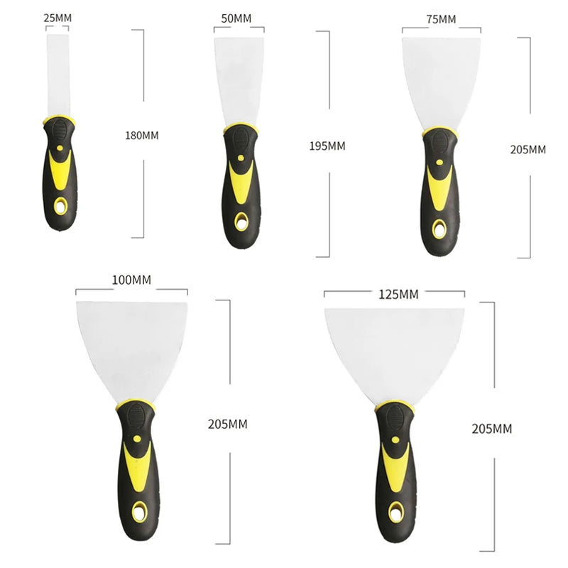 Stainless Steel Drywall Taping Knife Set 5PCS Flexible Blade Wall Repair Tools 6 to 14 Inch