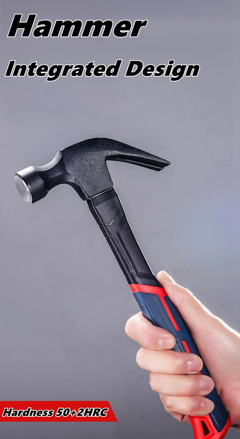 Heavy Duty Steel Claw Hammer for Carpentry and DIY – Nail Pulling Hammer with Non-Slip Rubber Grip