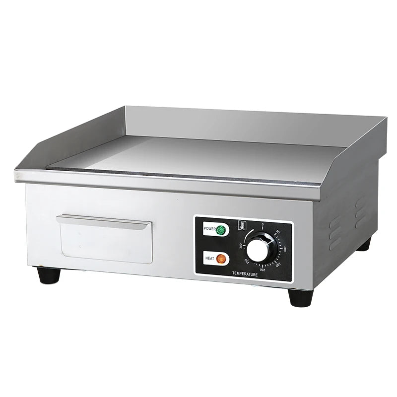 Electric Teppanyaki Grill Plate 2500W Stainless Steel Adjustable Flat Grill 45cm x 30cm