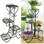4 Tier Metal Plant Stand Indoor Outdoor Flower Pot Display Rack Black White