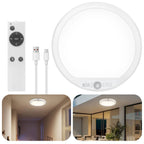 Portable Rechargeable LED Ceiling Light with Motion Sensor and Remote 5000mAh Battery for Hallway Closet