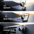 Portable Magnetic Car Phone Mount with 15W Wireless Charging and 360° Adjustable Rotation