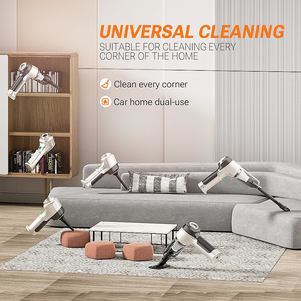 Cordless Handheld Car Vacuum Cleaner Rechargeable Portable 3-in-1 Vacuum Blower Inflator with HEPA Filter
