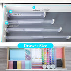 Adjustable Drawer Organizers 10 Pack Clear Expandable PS Plastic Storage Dividers for Dressers and Kitchen Drawers