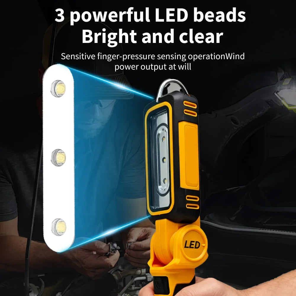 Cordless LED Work Light for 20V Battery, 90° Rotating Portable Workshop Camping Light
