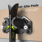 Ski and Snowboard Wall Mount Gravity Lock Storage Rack with TPE Pads and Utility Hook