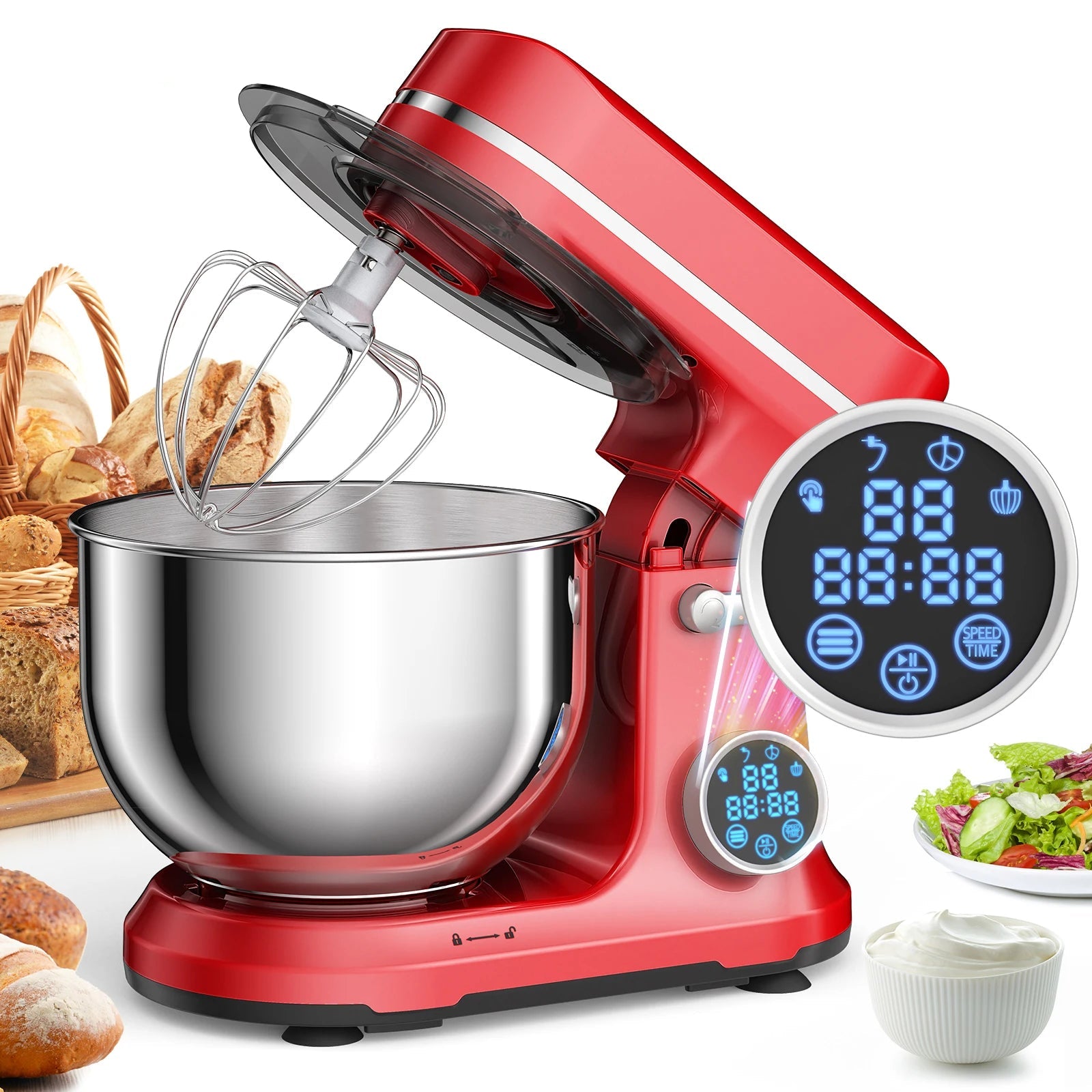 1200W Electric Stand Mixer 5L Bowl 11 Speed Tilt-Head Kitchen Food Mixer with Attachments