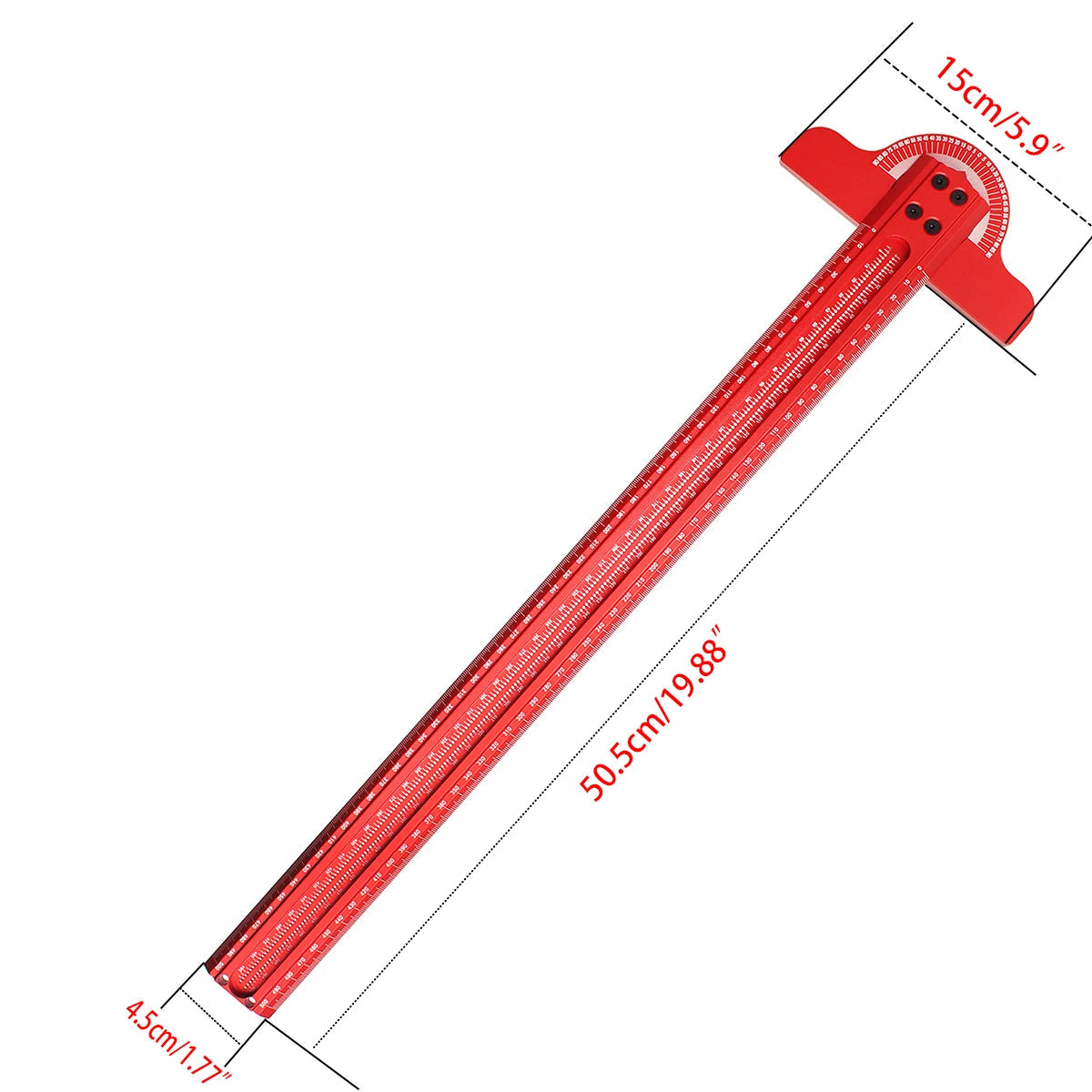 Adjustable Multi-Angle Scribing Ruler for Woodworking 30cm/50cm Aluminium Marking Gauge Tool
