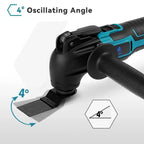 Cordless Oscillating Multi Tool 600W Variable Speed Cutter Trimmer Kit with 22 Accessories and Batteries