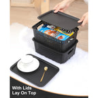 6 Pack Portable Plastic Storage Baskets Hollow Side Organizer Boxes for Home Kitchen Sundries