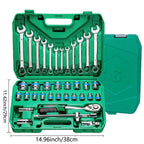 Heavy Duty 37-Piece Socket Wrench Ratchet Set with Carry Case for Automotive Repair and DIY Use