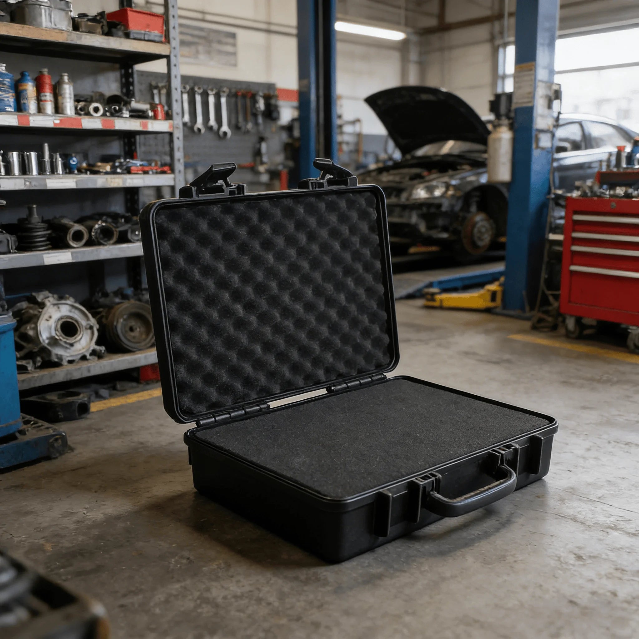 Heavy-Duty Portable Storage Case with Foam Padding, Shockproof and Water-Resistant for Repair Tools