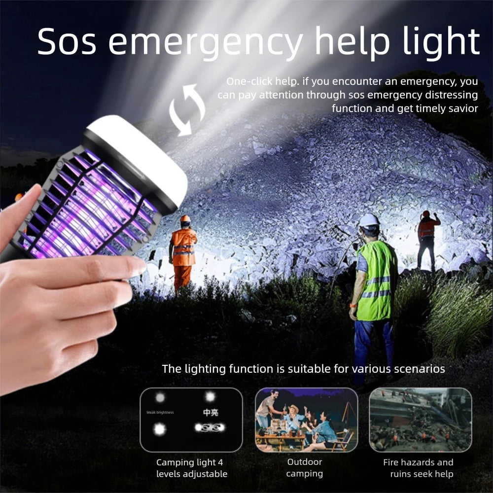 Portable USB Mosquito Repellent Lamp with Rechargeable Battery, 4 Brightness Levels and SOS Light