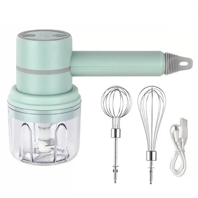 Cordless Rechargeable Electric Food Chopper 4-in-1 40W Vegetable Cutter Garlic Mincer and Grinder