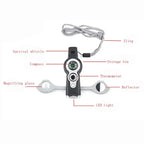 Portable 7-in-1 Outdoor Survival Tool with Compass, LED Flashlight, Whistle and Thermometer