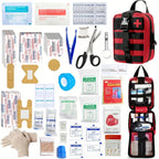 Portable 205-Piece Emergency First Aid Kit with Bandages, Gauze and Survival Accessories