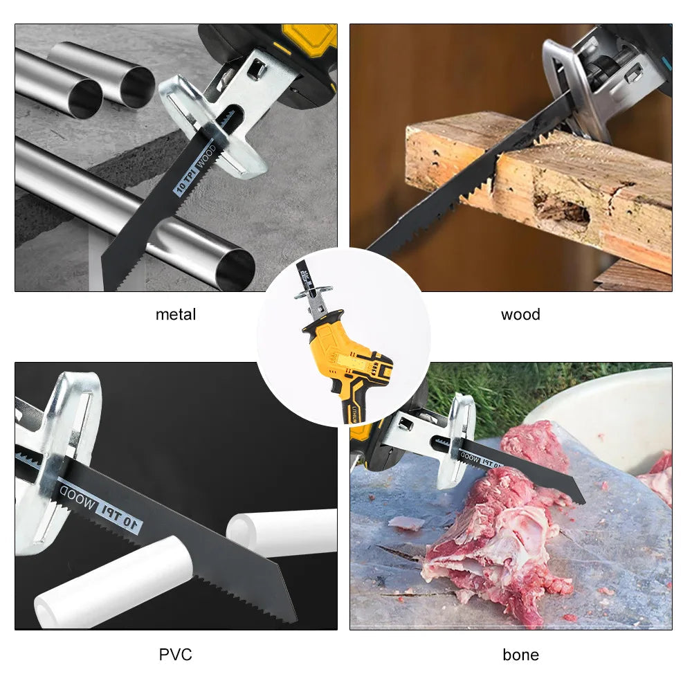 Cordless Reciprocating Saw 20V Brushless Electric Saw Multifunctional Metal Wood Pipe Cutting Saw Power Tool