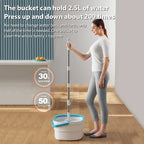 Automatic 360° Spin Mop for Floors with Stainless Tray, Telescopic Handle