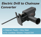 Drill to Reciprocating Saw Adapter Kit with Quick Release Chuck and 3 Saw Blades