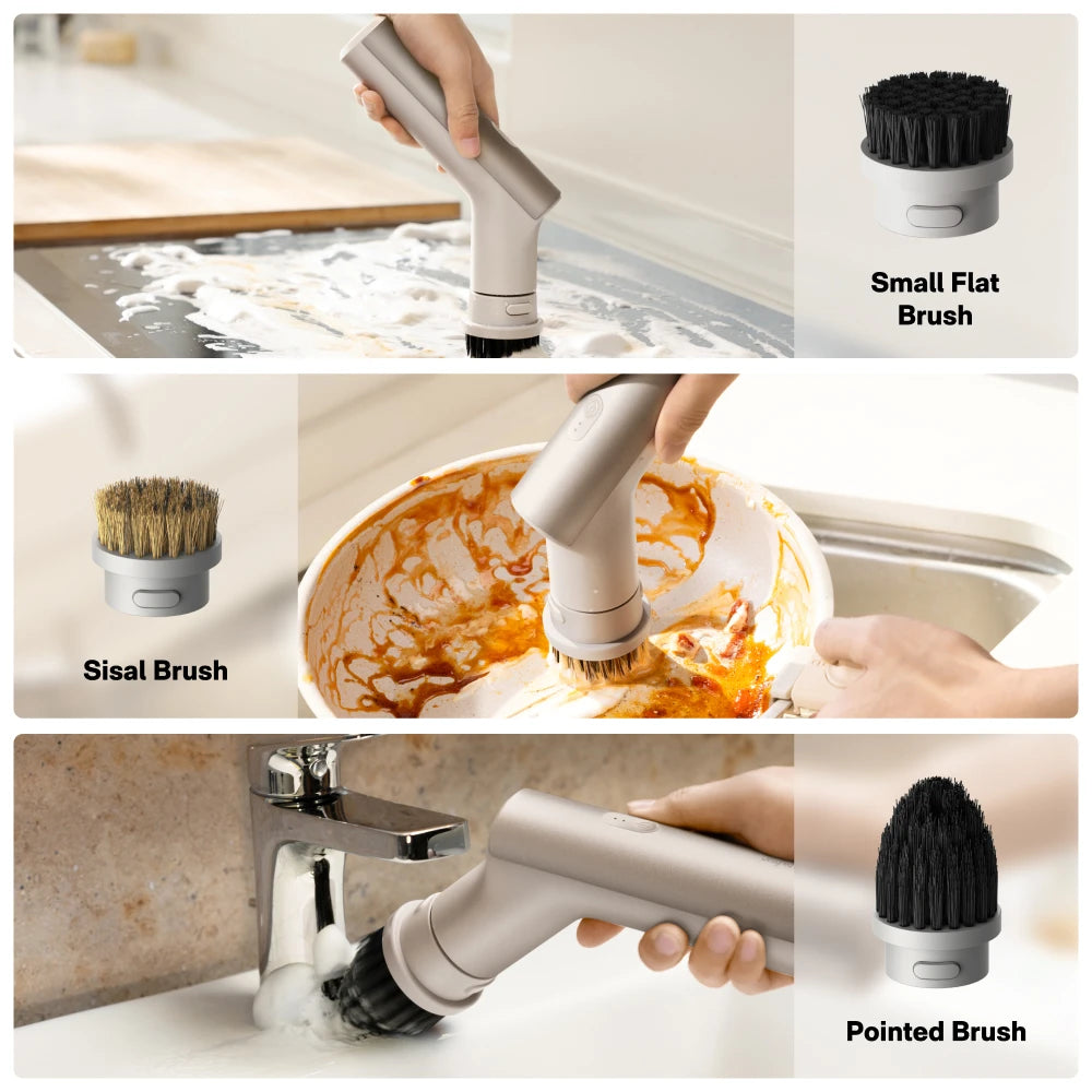 Cordless Electric Spin Scrubber with 9 Brush Heads USB Rechargeable Waterproof Cleaning Brush for Home Use