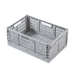 Collapsible Plastic Storage Basket with Lid Stackable Drawer Organizer for Home Office