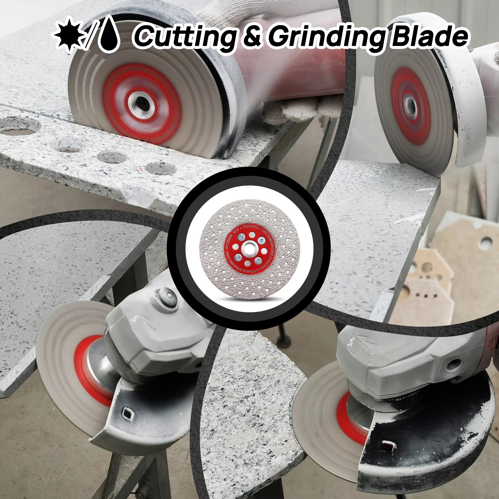 Diamond Cutting Disc 125mm M14 Thread 40-50 Grit Grinding Blade for Tile Marble Granite Ceramic