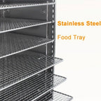 Portable Food Dehydrator Machine 6 Layer Stainless Steel Dryer with Adjustable Temperature Timer