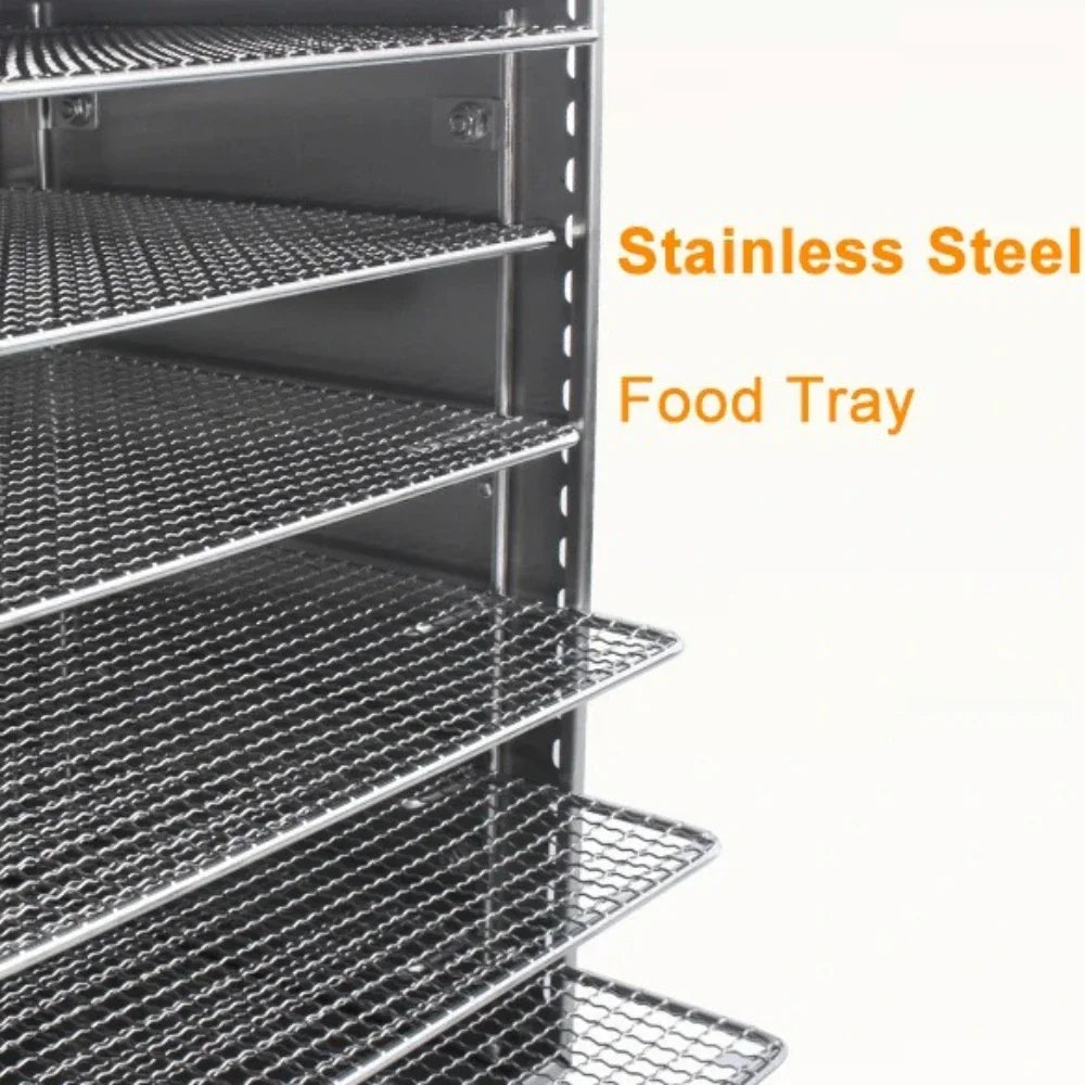Portable Food Dehydrator Machine 6 Layer Stainless Steel Dryer with Adjustable Temperature Timer