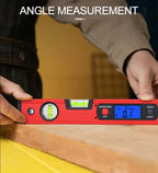 Heavy Duty 400mm Digital Spirit Level Angle Finder with LED Display and Aluminium Measuring Ruler